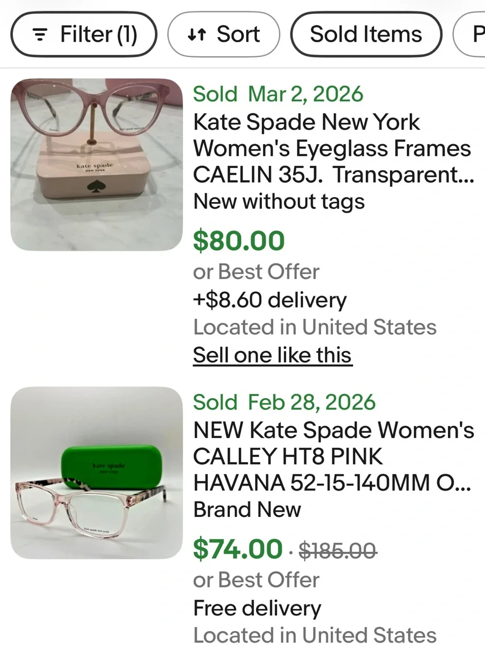 Kate Spade reading glasses and case Kinslee 35J +200 like new - Picture 16 of 16